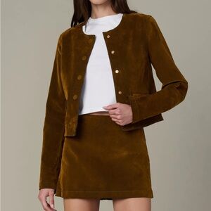 Joe's Jeans Flocked Faux Suede Jacket color Bronze Brown Womens Size Small NWT